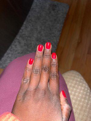 No chip manicure - left hand