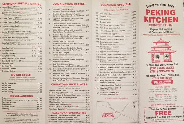 Menu November 2017