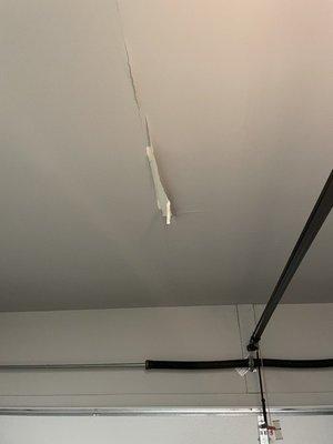 Ceiling damage from leak