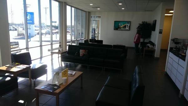 Waiting area at Brown/Southwest Honda.