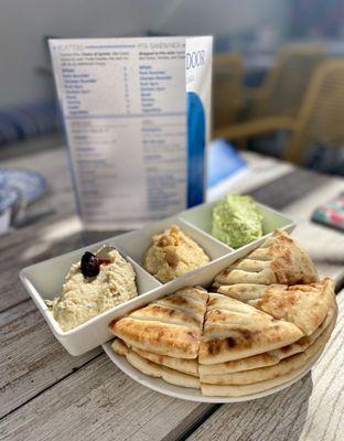 Delicious dips and pita