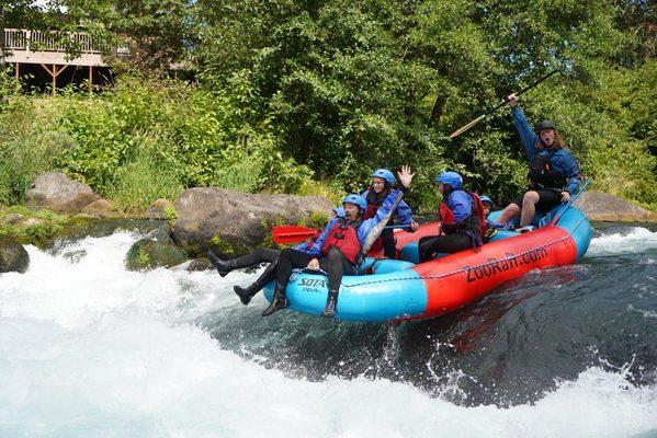 "Bullriding" on a small fall. Be prepared to get cold and wet!