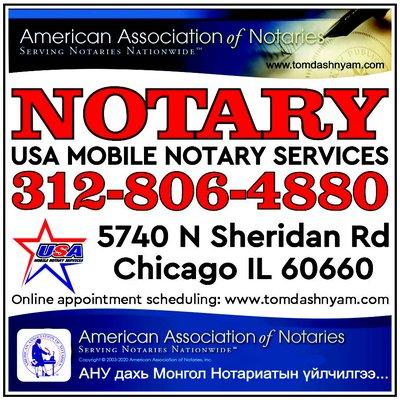 USA Mobile Notary Services.   5740 N Sheridan Rd Chicago, IL 60660