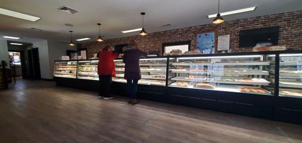 Inside bakery counter