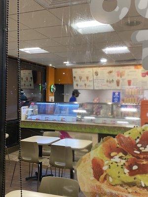 People inside ignoring us at Baskin Robbins- Dunkin when we wanted to order.