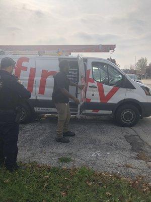 Clyde Smith being surrounded by police after assaulting disabl