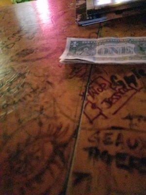 You can write on anything in the bar