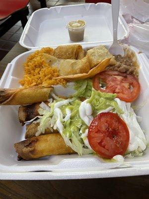 Killer chicken taquito plate