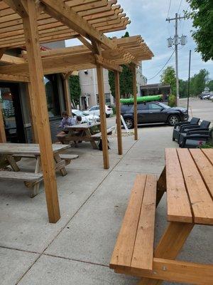 Outdoor space looking towards road