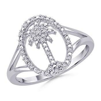 The diamond palmetto tree ring at Bay Street Jewelers.