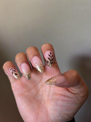 Gold foil gel extensions