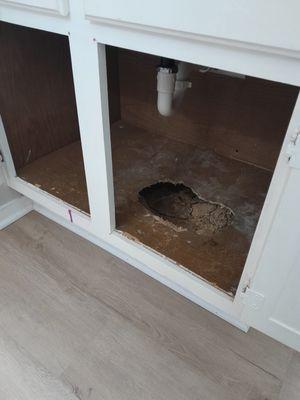 Who needs to put anything under the sink and then you'll get charged for this hole