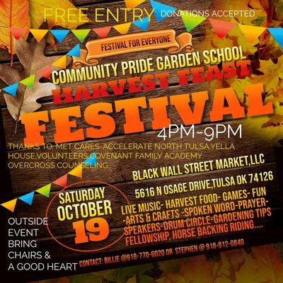 4TH ANNUAL HARVEST FEAST FESTIVAL. GIVING BACK TO OUR COMMUNITY THAT HAVE SUPPORTED THE COMMUNITY PRIDE GARDEN SCHOOL IN 2024