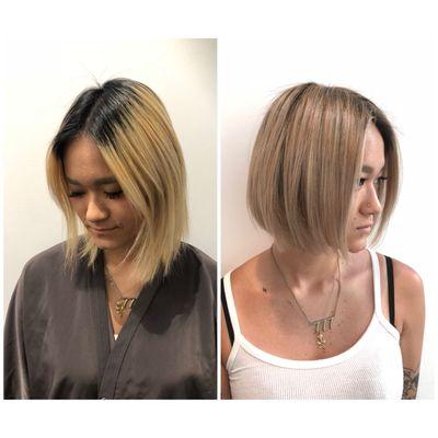 Before and after color and cut by Nicole Addams