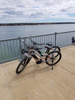 E-bikes on Beach Ave bridge