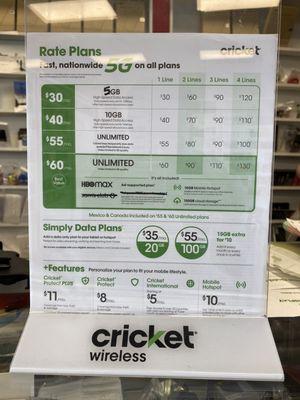 We offer Cricket Wireless phone service.