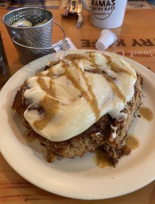 Really delicious cinnamon roll! And it's huge! Kinda coffee cake/biscuity but awesome