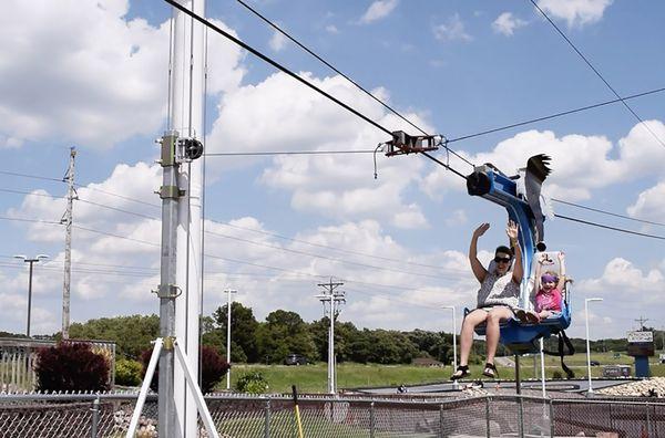 Outdoor Zipline Ride at Fun Center