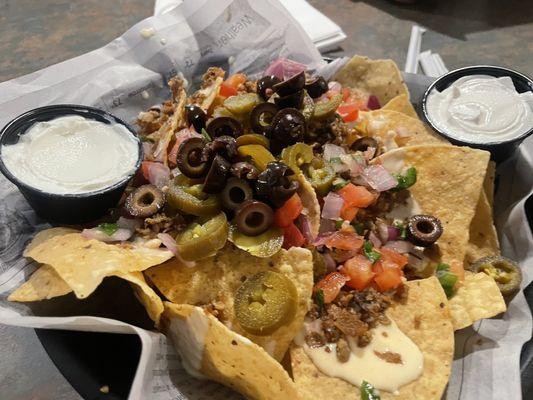 Nachos with homemade chips!