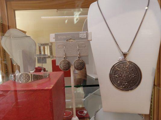 Aztec Calendar Set from Taxco, Mexico