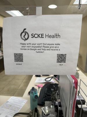 I wonder if this is why there have been so many positive reviews for this place? Keep up the great work SCKE!