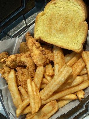 Chicken Fingers, Fries, Texas Toast - all delicious