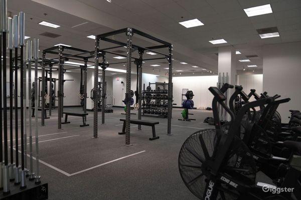 Fully updated weightroom used for group performance classes, team sessions, and private training.