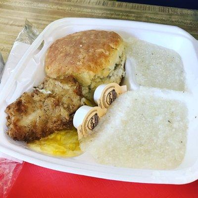 Chicken filet breakfast platter. Excellent!