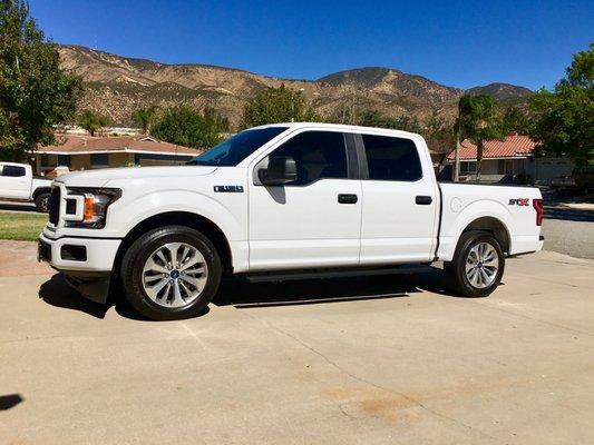 2018 F150 Front: Dark tint in front Rear: OEM tint