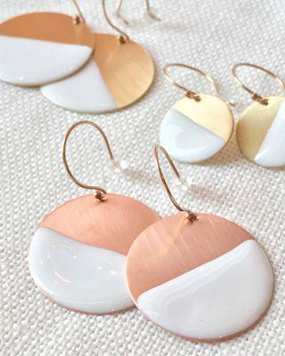 Enameled light weight earrings