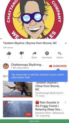 Hey, yelp! The owner of this company is trying to say that I didn't sky dive here! But here's the proof! Look up my video