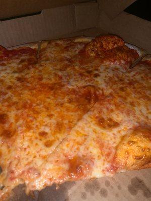 Large cheese pizza.