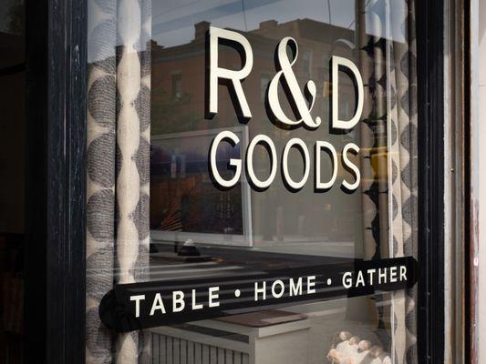 We are R&D Goods, a home goods and lifestyle shop located next door to R&D Foods in Prospect Heights.