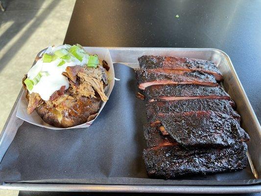 Baked Potato w/ Half Rack of Ribs