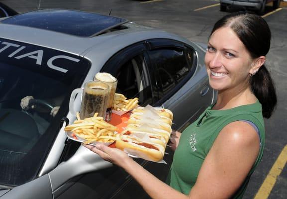 Old fashion car hop service.