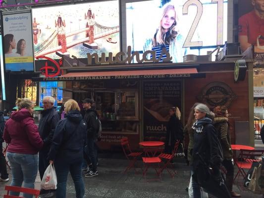 Front of empanada kiosk