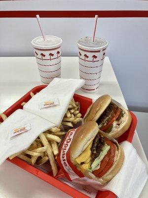 Double Double & Hamburger animal style....