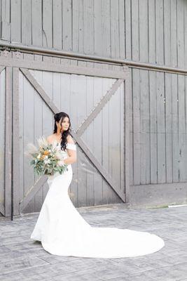 Half up hair Beautiful Blushing Bride