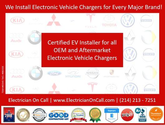 Getting ready to purchase an Electronic Vehicle? Count on us to install the power and charge kit!