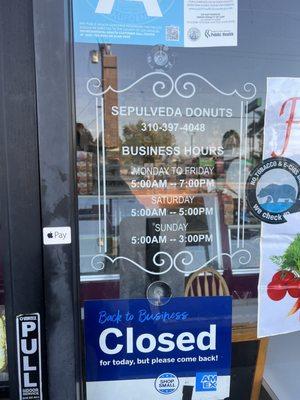 Incorrect business hours