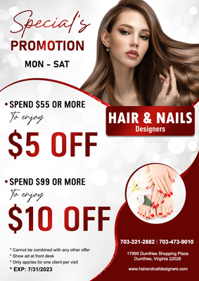 Our address: 17995 Dumfries Shopping Plaza, Dumfries, Virginia 22026
Our phone:  703-221-2882 |
Our website: https://hairandnai