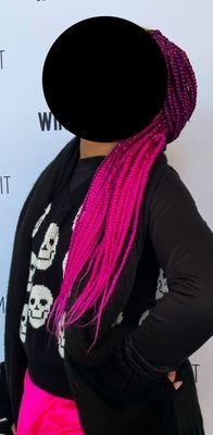 Long pink braids