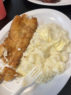 Whiting and cheese grits