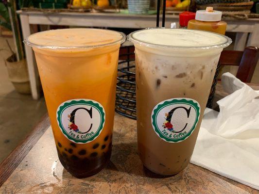 Thai Tea Bubble Tea, Seasalt Coffee