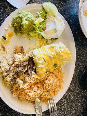 Machaca chimi with jalapeño cream cheese, so delicious p