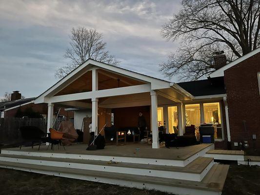 This is the finished porch, but I didn't clean my porch for this photo.