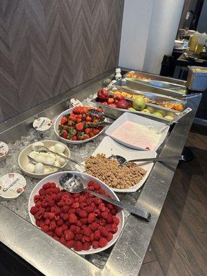 Fresh fruit and yogurt bar. Pretty nice!