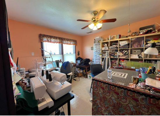 My sewing room before Inspired Closets! Very disorganized and cluttered!!!