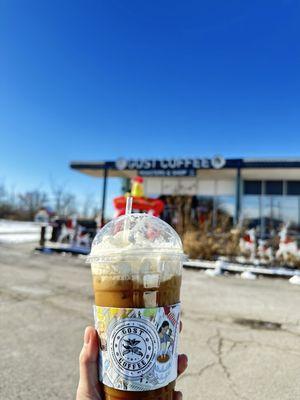 Cold brew latte with whipped cream