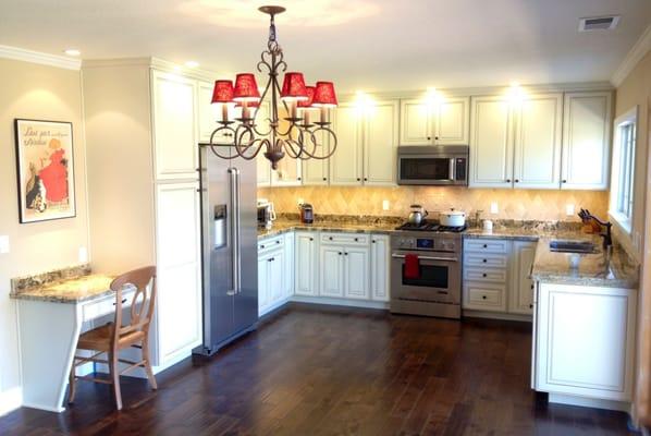 Overall View of granite install after completion, Henry even built a desk-top for us.